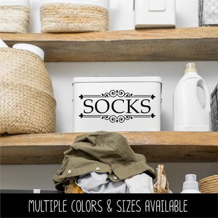 Socks Vinyl Decal, Lost Socks Bin Laundry Sign, Laundry Sticker, Organization Laundry Wall Decor, Laundry Door Gift, Missing Socks Label
