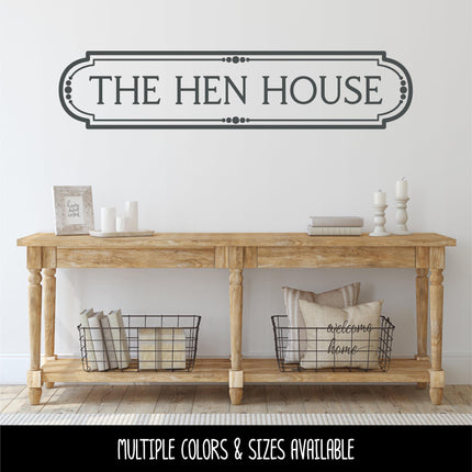 The Hen House Vinyl Decal, Chicken Coop Sticker, Farmhouse Sign, Eggs Farmed Notice, Farmhouse Wall Mural, Chick Entryway Door Gift, Rooster