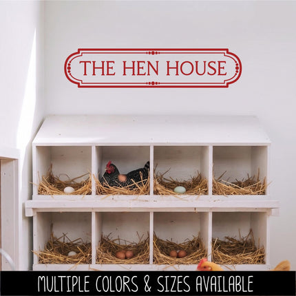 The Hen House Vinyl Decal, Chicken Coop Sticker, Farmhouse Sign, Eggs Farmed Notice, Farmhouse Wall Mural, Chick Entryway Door Gift, Rooster