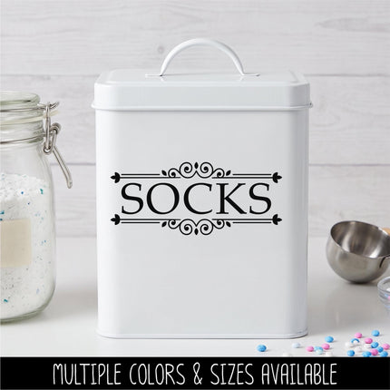 Socks Vinyl Decal, Lost Socks Bin Laundry Sign, Laundry Sticker, Organization Laundry Wall Decor, Laundry Door Gift, Missing Socks Label