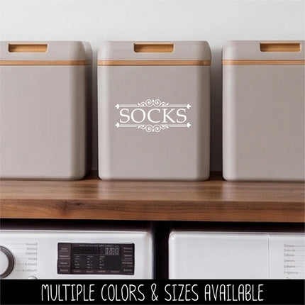 Socks Vinyl Decal, Lost Socks Bin Laundry Sign, Laundry Sticker, Organization Laundry Wall Decor, Laundry Door Gift, Missing Socks Label