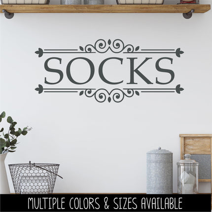 Socks Vinyl Decal, Lost Socks Bin Laundry Sign, Laundry Sticker, Organization Laundry Wall Decor, Laundry Door Gift, Missing Socks Label