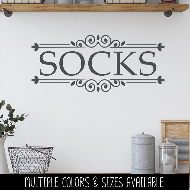 Socks Vinyl Decal, Lost Socks Bin Laundry Sign, Laundry Sticker, Organization Laundry Wall Decor, Laundry Door Gift, Missing Socks Label