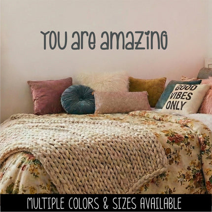 You are Amazing Vinyl Decal Sticker, Positive Affirmation Mirror Sticker, Motivational Bathroom Decor, Inspirational Quote Wall Art, Gift