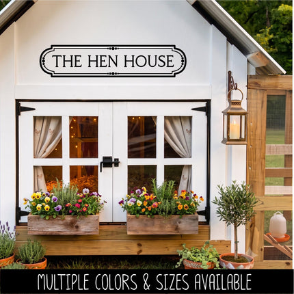 The Hen House Vinyl Decal, Chicken Coop Sticker, Farmhouse Sign, Eggs Farmed Notice, Farmhouse Wall Mural, Chick Entryway Door Gift, Rooster