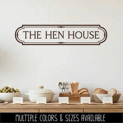 The Hen House Vinyl Decal, Chicken Coop Sticker, Farmhouse Sign, Eggs Farmed Notice, Farmhouse Wall Mural, Chick Entryway Door Gift, Rooster
