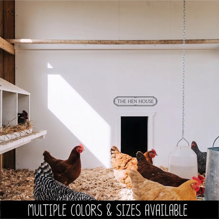 The Hen House Vinyl Decal, Chicken Coop Sticker, Farmhouse Sign, Eggs Farmed Notice, Farmhouse Wall Mural, Chick Entryway Door Gift, Rooster