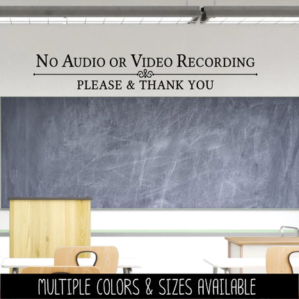 No Audio or Video Recording Decal, Please & Thank You Privacy Sticker, Security, No Filming Sign for Business, Store, Office, Retail, Home