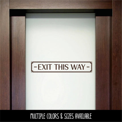 Exit This Way with Arrow Decal - Emergency Exit Sign - Exit Door Decal - Fire Exit Here - Exit Route Sign - Safety Signage - Commercial Door