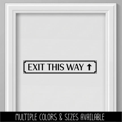 Exit This Way with Arrow Decal - Emergency Exit Sign - Exit Door Decal - Fire Exit Here - Exit Route Sign - Safety Signage - Commercial Door