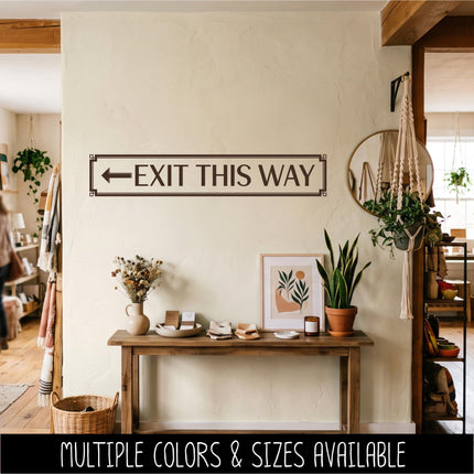 Exit This Way with Arrow Decal - Emergency Exit Sign - Exit Door Decal - Fire Exit Here - Exit Route Sign - Safety Signage - Commercial Door