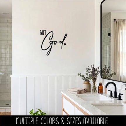 But God Vinyl Decal, Christian Saying, Bible Verse, Motivational Quote, Inspirational Wall Art, Jesus Car Decal, Trust God Sign, Religious
