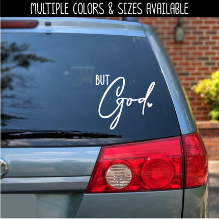 But God Vinyl Decal, Christian Saying, Bible Verse, Motivational Quote, Inspirational Wall Art, Jesus Car Decal, Trust God Sign, Religious