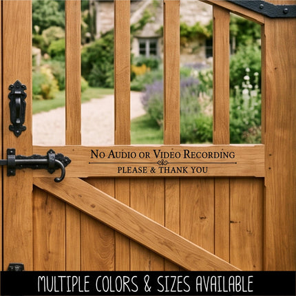 No Audio or Video Recording Decal, Please & Thank You Privacy Sticker, Security, No Filming Sign for Business, Store, Office, Retail, Home
