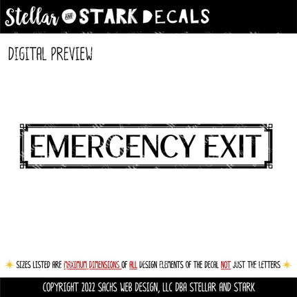 Emergency Exit Decal - Safety Exit Here Sticker - Exit Here Door Decal - Exit Here Door Sticker - Exit Here Window Decal - Fire Exit Here