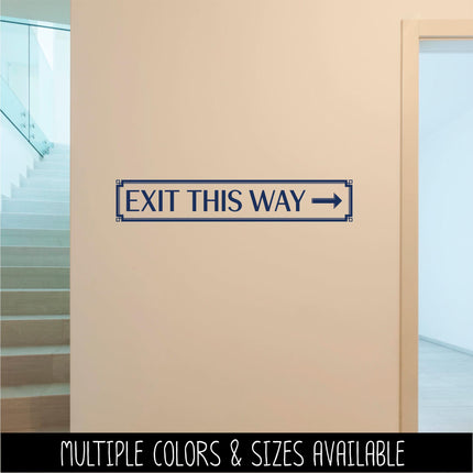 Exit This Way with Arrow Decal - Emergency Exit Sign - Exit Door Decal - Fire Exit Here - Exit Route Sign - Safety Signage - Commercial Door