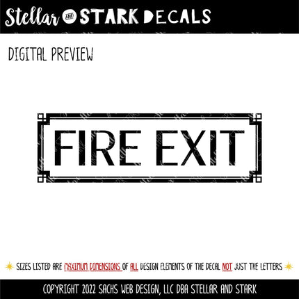 Fire Exit Decal - Safety Exit Here Sticker - Exit Here Door Decal - Fire Exit Door Sticker - Fire Exit Window Decal - Emergency Exit Here