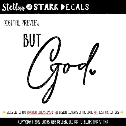 But God Vinyl Decal, Christian Saying, Bible Verse, Motivational Quote, Inspirational Wall Art, Jesus Car Decal, Trust God Sign, Religious