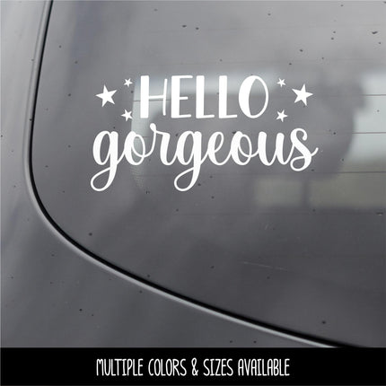 Hello Gorgeous Vinyl Decal, Hello Gorgeous Sticker, Mirror Motivational Sign, Bathroom Wall Art, Vanity Decor, Women Gift, Bedroom Inspire
