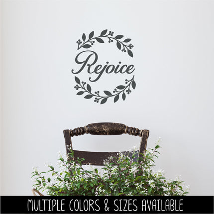 Rejoice Wreath Vinyl Decal - Psalm 118:24 Sticker - Christian Wall Art - Religious Quote - Scripture Verse - Prayer Saying - Christmas Decor