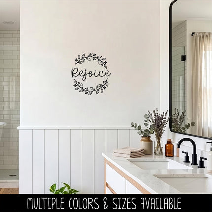 Rejoice Wreath Vinyl Decal - Psalm 118:24 Sticker - Christian Wall Art - Religious Quote - Scripture Verse - Prayer Saying - Christmas Decor