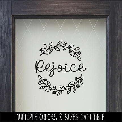 Rejoice Wreath Vinyl Decal - Psalm 118:24 Sticker - Christian Wall Art - Religious Quote - Scripture Verse - Prayer Saying - Christmas Decor
