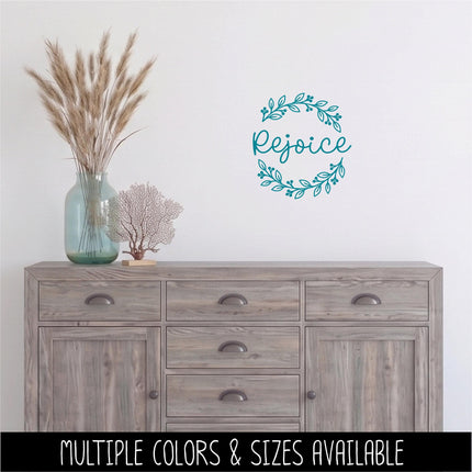 Rejoice Wreath Vinyl Decal - Psalm 118:24 Sticker - Christian Wall Art - Religious Quote - Scripture Verse - Prayer Saying - Christmas Decor