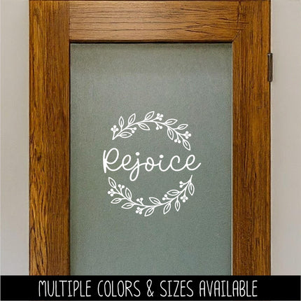 Rejoice Wreath Vinyl Decal - Psalm 118:24 Sticker - Christian Wall Art - Religious Quote - Scripture Verse - Prayer Saying - Christmas Decor