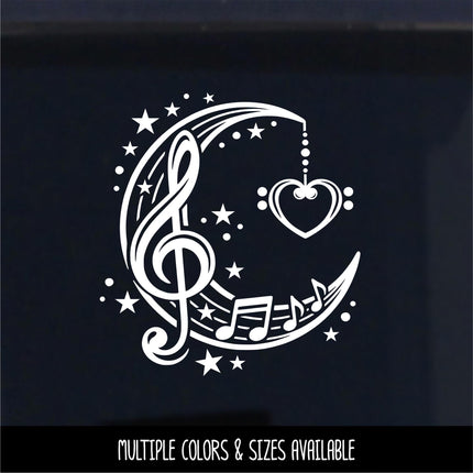 Musical Moon an Stars Vinyl Decal, Celestial Music Note Sticker, Crescent Moon Laptop Sign, Musician Choir Singer Gift, Music Love Night Sky