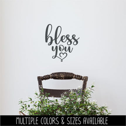 Bless You Vinyl Decal - Bless You Sticker - Bless You Wall Decor - Bless You Door Decor - Religious Decal - Christian Decal - Car Decal Sign