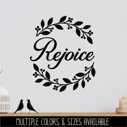 Rejoice Wreath Vinyl Decal - Psalm 118:24 Sticker - Christian Wall Art - Religious Quote - Scripture Verse - Prayer Saying - Christmas Decor