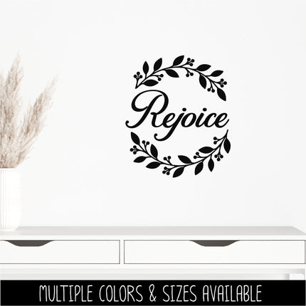 Rejoice Wreath Vinyl Decal - Psalm 118:24 Sticker - Christian Wall Art - Religious Quote - Scripture Verse - Prayer Saying - Christmas Decor
