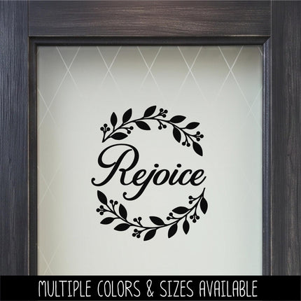 Rejoice Wreath Vinyl Decal - Psalm 118:24 Sticker - Christian Wall Art - Religious Quote - Scripture Verse - Prayer Saying - Christmas Decor