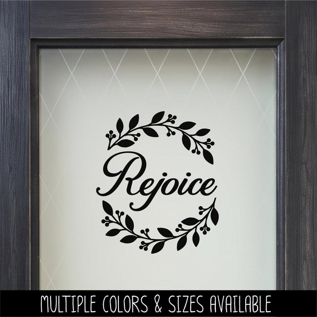 Rejoice Wreath Vinyl Decal - Psalm 118:24 Sticker - Christian Wall Art - Religious Quote - Scripture Verse - Prayer Saying - Christmas Decor