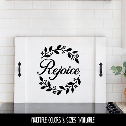 Rejoice Wreath Vinyl Decal - Psalm 118:24 Sticker - Christian Wall Art - Religious Quote - Scripture Verse - Prayer Saying - Christmas Decor