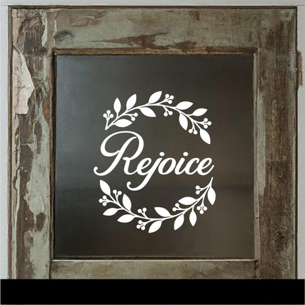 Rejoice Wreath Vinyl Decal - Psalm 118:24 Sticker - Christian Wall Art - Religious Quote - Scripture Verse - Prayer Saying - Christmas Decor