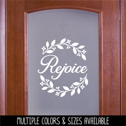 Rejoice Wreath Vinyl Decal - Psalm 118:24 Sticker - Christian Wall Art - Religious Quote - Scripture Verse - Prayer Saying - Christmas Decor