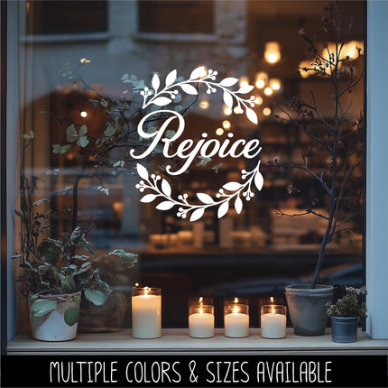 Rejoice Wreath Vinyl Decal - Psalm 118:24 Sticker - Christian Wall Art - Religious Quote - Scripture Verse - Prayer Saying - Christmas Decor