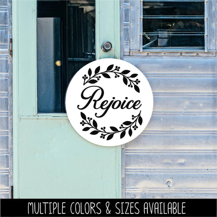 Rejoice Wreath Vinyl Decal - Psalm 118:24 Sticker - Christian Wall Art - Religious Quote - Scripture Verse - Prayer Saying - Christmas Decor