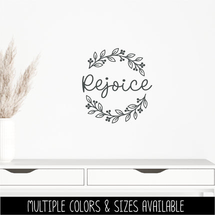 Rejoice Wreath Vinyl Decal - Psalm 118:24 Sticker - Christian Wall Art - Religious Quote - Scripture Verse - Prayer Saying - Christmas Decor