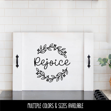Rejoice Wreath Vinyl Decal - Psalm 118:24 Sticker - Christian Wall Art - Religious Quote - Scripture Verse - Prayer Saying - Christmas Decor