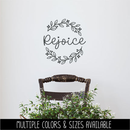 Rejoice Wreath Vinyl Decal - Psalm 118:24 Sticker - Christian Wall Art - Religious Quote - Scripture Verse - Prayer Saying - Christmas Decor