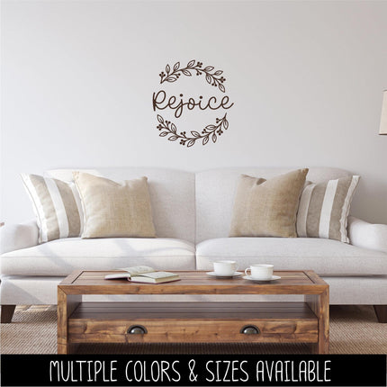 Rejoice Wreath Vinyl Decal - Psalm 118:24 Sticker - Christian Wall Art - Religious Quote - Scripture Verse - Prayer Saying - Christmas Decor