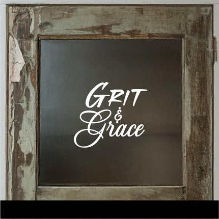 Grit & Grace Vinyl Decal, Grit Grace Sticker, Grit Grace Wall Decor, Grit Grace Door Decor, Religious Sign, Christian Decal, Car Window
