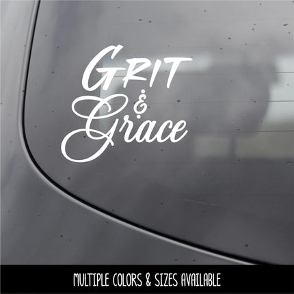 Grit & Grace Vinyl Decal, Grit Grace Sticker, Grit Grace Wall Decor, Grit Grace Door Decor, Religious Sign, Christian Decal, Car Window