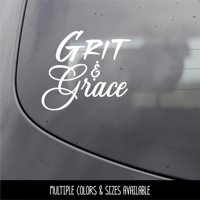 Grit & Grace Vinyl Decal, Grit Grace Sticker, Grit Grace Wall Decor, Grit Grace Door Decor, Religious Sign, Christian Decal, Car Window