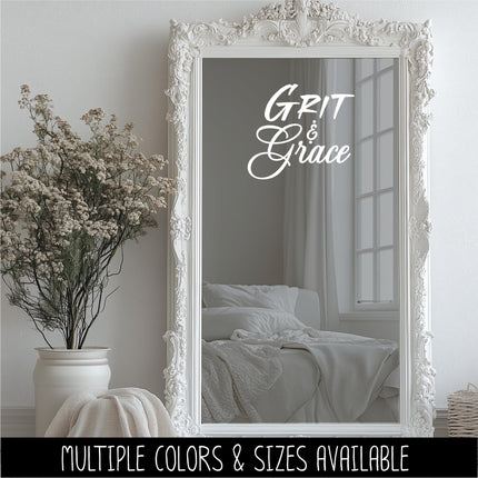 Grit & Grace Vinyl Decal, Grit Grace Sticker, Grit Grace Wall Decor, Grit Grace Door Decor, Religious Sign, Christian Decal, Car Window