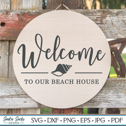 Welcome To Our Beach House Decal Vinyl Sticker, Swim Outdoor Lover Gift Decor Nature Adventure Travel Outside Love Outdoors Sea Ocean Lake