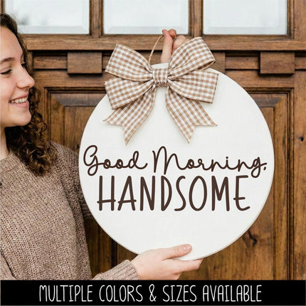 Good Morning, Handsome Vinyl Decal, Mirror Affirmation Sticker, Daily Positive Quote Vanity Decal, Cute Motivational Car Window & Laptop