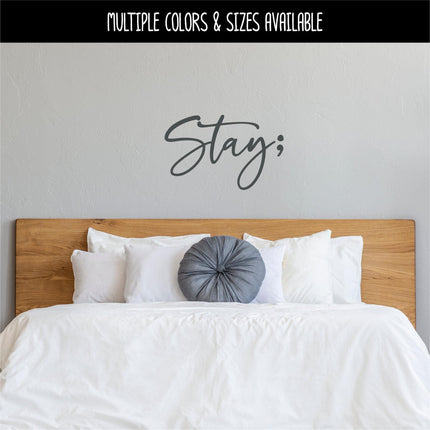 Stay Semicolon Vinyl Decal, Mental Health Awareness Car Sticker, Cursive Script Laptop Decal, Suicide Prevention Ribbon Gift, Tumbler Decal